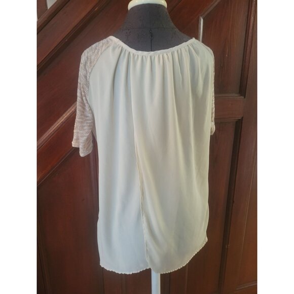 Daytrip XS Embellished Tunic Top With Metallic Knit Sleeves & Studded Front - Picture 7 of 11